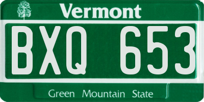 VT license plate BXQ653