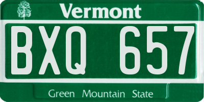VT license plate BXQ657