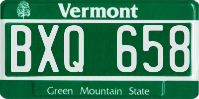 VT license plate BXQ658