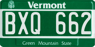 VT license plate BXQ662