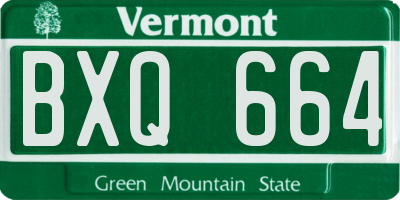 VT license plate BXQ664
