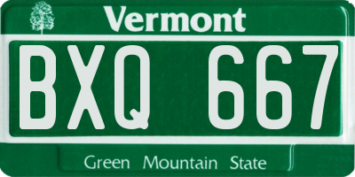 VT license plate BXQ667