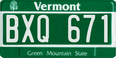 VT license plate BXQ671