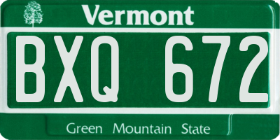 VT license plate BXQ672