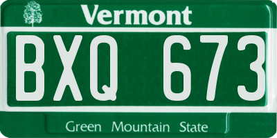 VT license plate BXQ673
