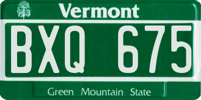 VT license plate BXQ675