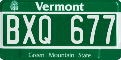 VT license plate BXQ677