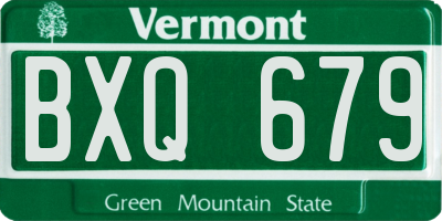 VT license plate BXQ679