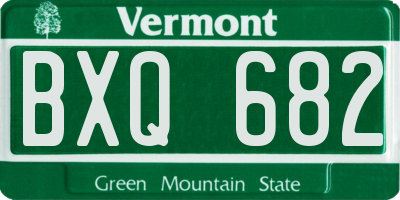 VT license plate BXQ682