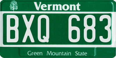 VT license plate BXQ683