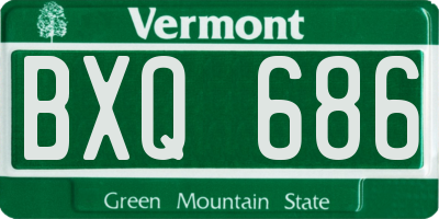 VT license plate BXQ686