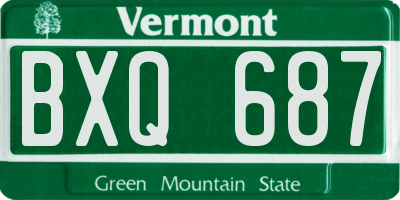 VT license plate BXQ687