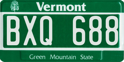 VT license plate BXQ688