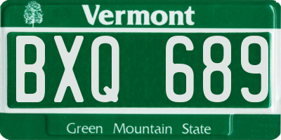 VT license plate BXQ689