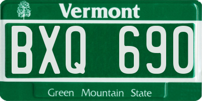 VT license plate BXQ690
