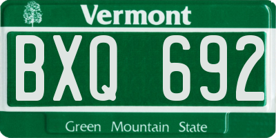 VT license plate BXQ692