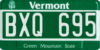 VT license plate BXQ695
