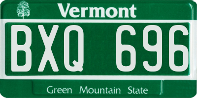 VT license plate BXQ696