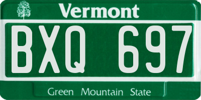 VT license plate BXQ697