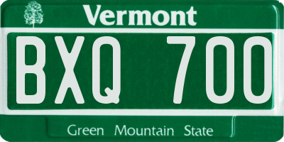VT license plate BXQ700