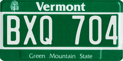 VT license plate BXQ704