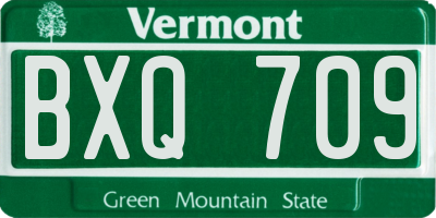VT license plate BXQ709
