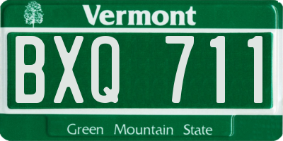 VT license plate BXQ711