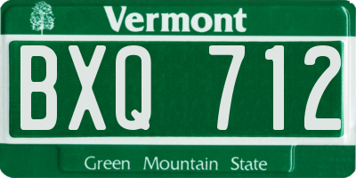 VT license plate BXQ712
