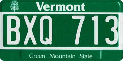 VT license plate BXQ713