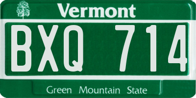 VT license plate BXQ714