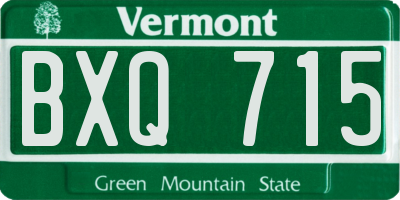 VT license plate BXQ715
