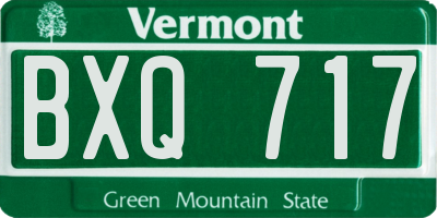 VT license plate BXQ717