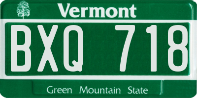 VT license plate BXQ718