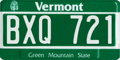 VT license plate BXQ721