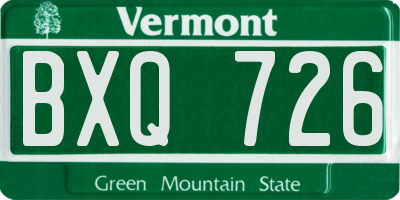 VT license plate BXQ726