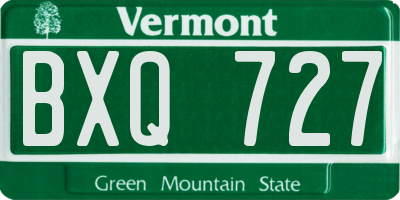 VT license plate BXQ727