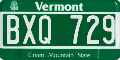 VT license plate BXQ729