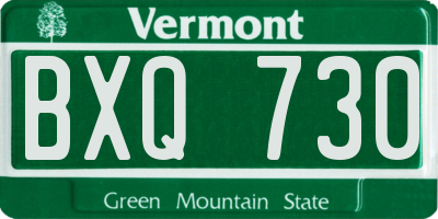 VT license plate BXQ730
