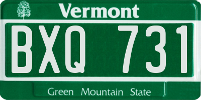 VT license plate BXQ731