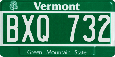 VT license plate BXQ732