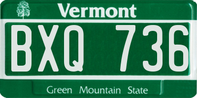 VT license plate BXQ736