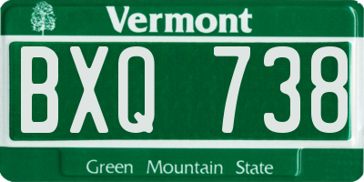 VT license plate BXQ738