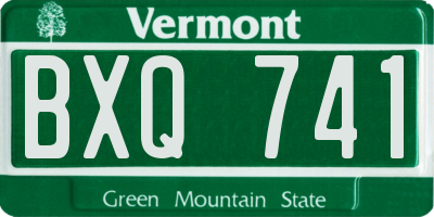 VT license plate BXQ741