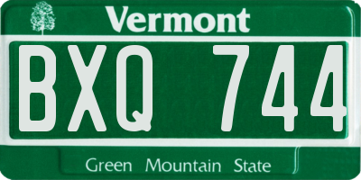 VT license plate BXQ744