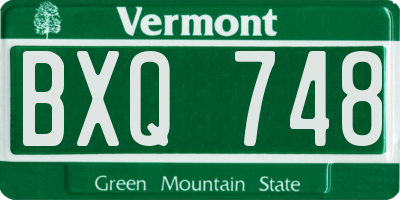 VT license plate BXQ748