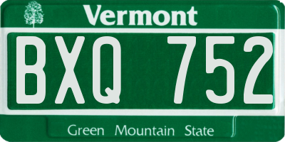 VT license plate BXQ752
