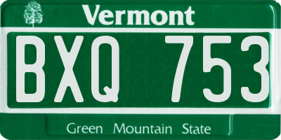 VT license plate BXQ753