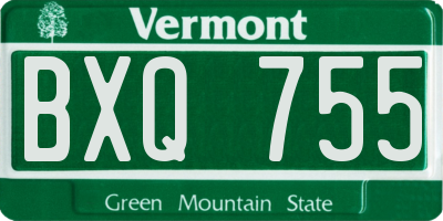 VT license plate BXQ755