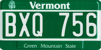 VT license plate BXQ756