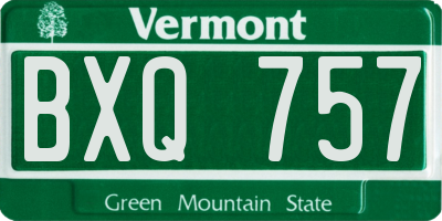 VT license plate BXQ757
